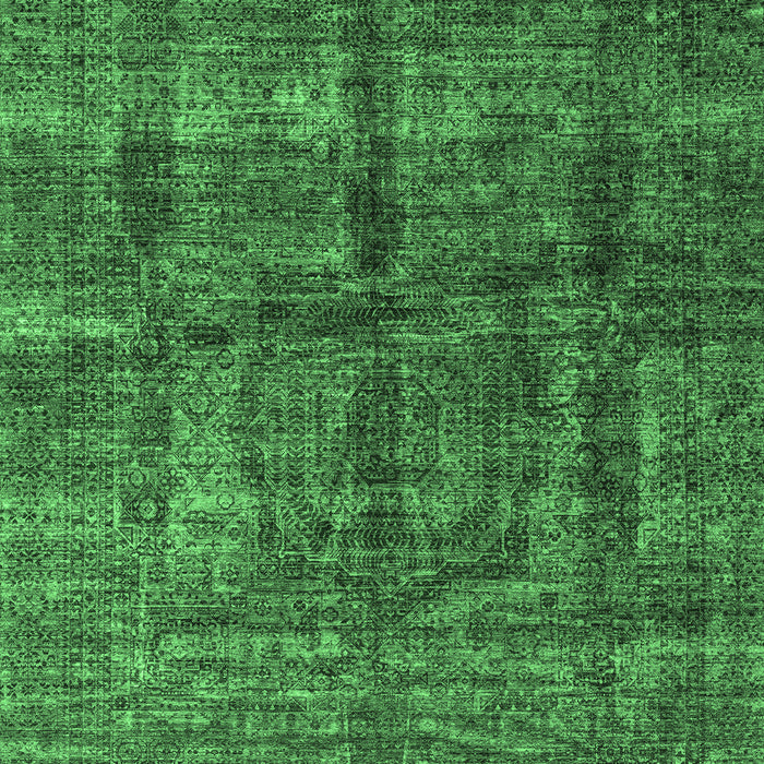 Machine Washable Oriental Emerald Green Modern Area Rugs, wshabs4141emgrn