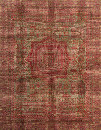 Machine Washable Abstract Tomato Red Rug, wshabs4141