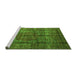 Sideview of Machine Washable Oriental Green Modern Area Rugs, wshabs4141grn