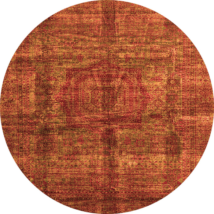 Round Oriental Orange Modern Rug, abs4141org