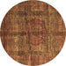 Round Oriental Brown Modern Rug, abs4141brn