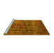 Sideview of Machine Washable Oriental Yellow Modern Rug, wshabs4141yw