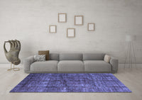 Machine Washable Oriental Blue Modern Rug, wshabs4141blu