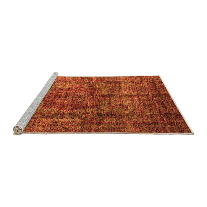 Sideview of Machine Washable Oriental Orange Modern Area Rugs, wshabs4141org
