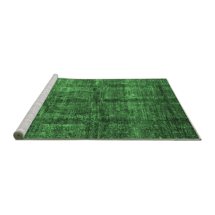 Sideview of Machine Washable Oriental Emerald Green Modern Area Rugs, wshabs4141emgrn