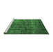 Sideview of Machine Washable Oriental Emerald Green Modern Area Rugs, wshabs4141emgrn