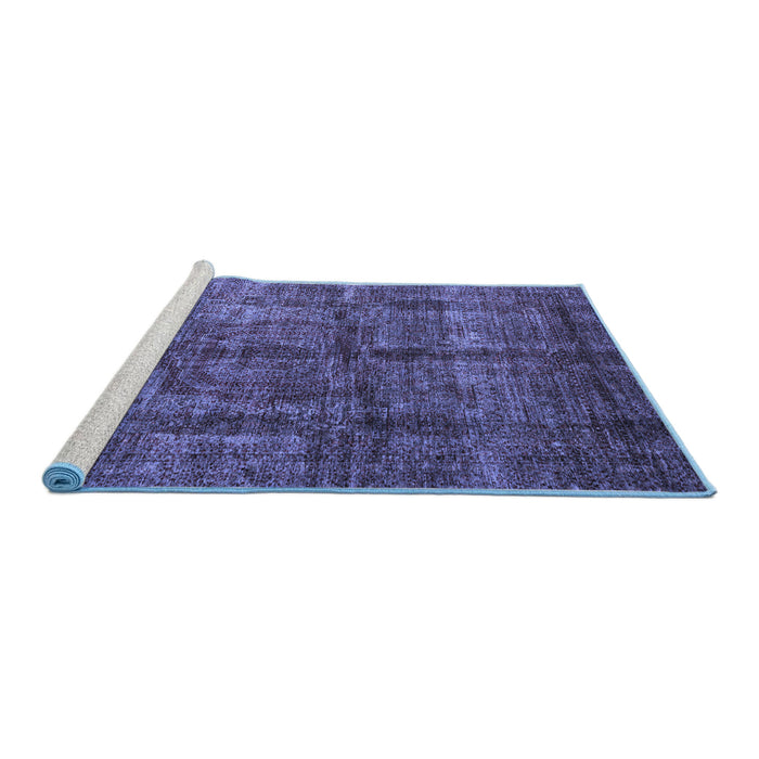 Sideview of Machine Washable Oriental Blue Modern Rug, wshabs4141blu