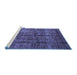 Sideview of Machine Washable Oriental Blue Modern Rug, wshabs4141blu