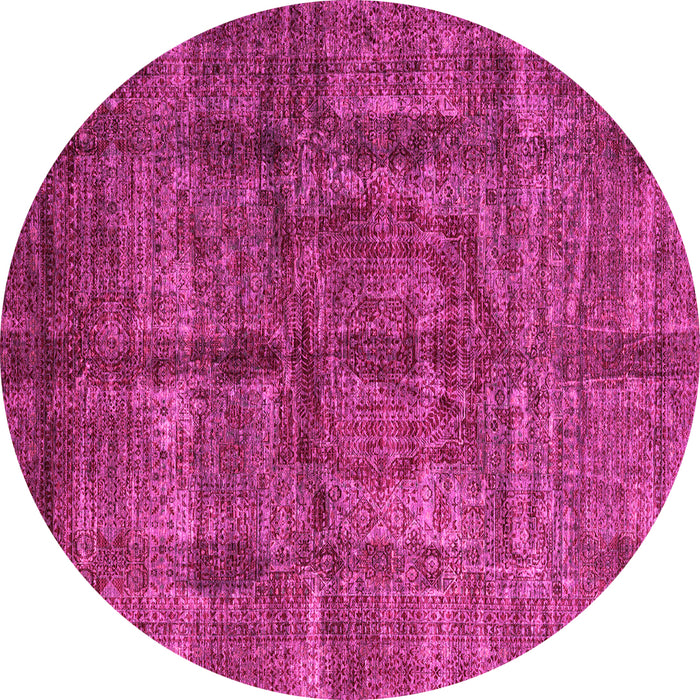 Round Oriental Pink Modern Rug, abs4141pnk