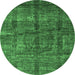 Round Oriental Emerald Green Modern Rug, abs4141emgrn