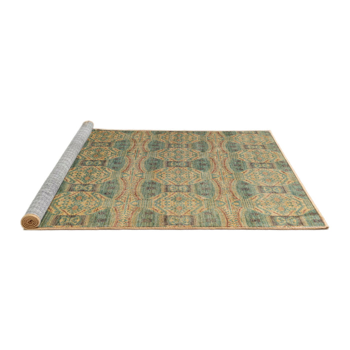 Sideview of Machine Washable Abstract Brown Rug, wshabs4142