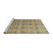 Sideview of Machine Washable Abstract Brown Rug, wshabs4142