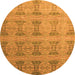 Round Oriental Orange Modern Rug, abs4142org