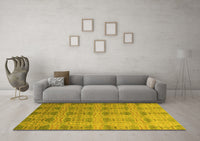 Machine Washable Oriental Yellow Modern Rug, wshabs4142yw