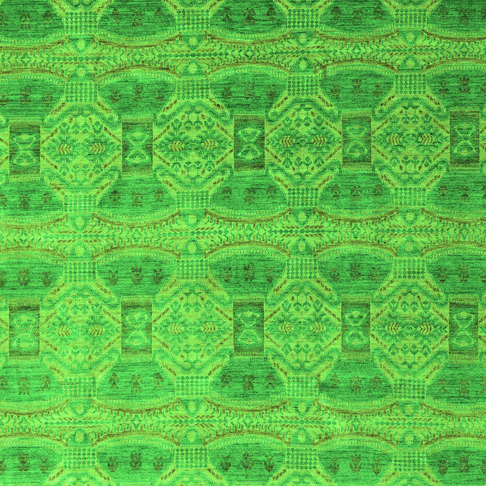 Machine Washable Oriental Green Modern Area Rugs, wshabs4142grn