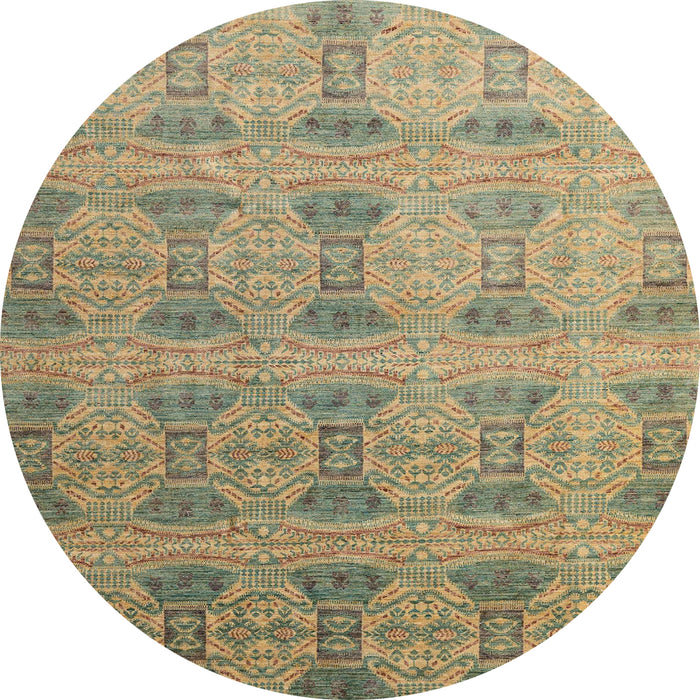 Round Abstract Brown Oriental Rug, abs4142
