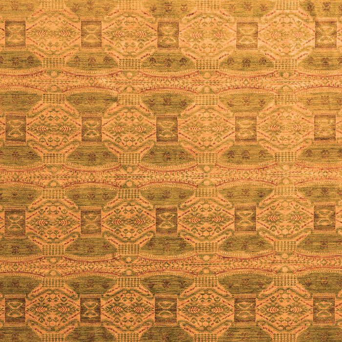 Square Machine Washable Oriental Orange Modern Area Rugs, wshabs4142org