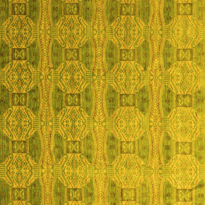 Square Machine Washable Oriental Yellow Modern Rug, wshabs4142yw