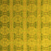 Square Machine Washable Oriental Yellow Modern Rug, wshabs4142yw