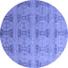 Round Oriental Blue Modern Rug, abs4142blu