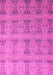 Machine Washable Oriental Pink Modern Rug, wshabs4142pnk