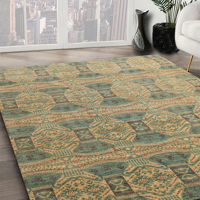 Machine Washable Abstract Brown Rug in a Family Room, wshabs4142