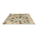 Sideview of Machine Washable Abstract Dark Almond Brown Rug, wshabs4143