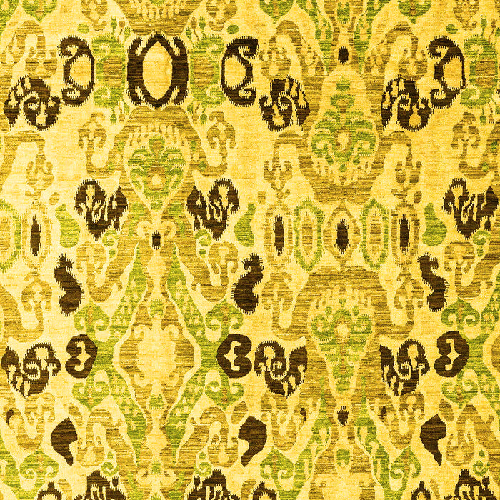 Machine Washable Oriental Yellow Modern Rug, wshabs4143yw