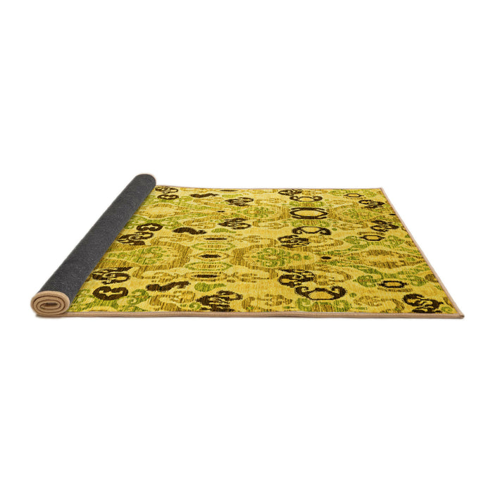 Sideview of Oriental Yellow Modern Rug, abs4143yw
