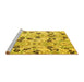 Sideview of Machine Washable Oriental Yellow Modern Rug, wshabs4143yw