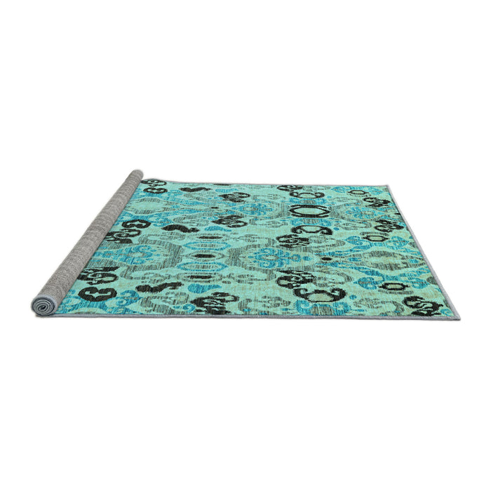 Sideview of Machine Washable Oriental Light Blue Modern Rug, wshabs4143lblu