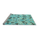 Sideview of Machine Washable Oriental Light Blue Modern Rug, wshabs4143lblu