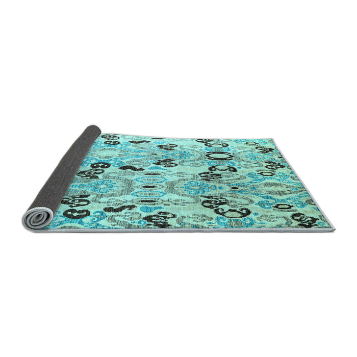 Sideview of Oriental Light Blue Modern Rug, abs4143lblu