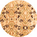 Round Oriental Orange Modern Rug, abs4143org