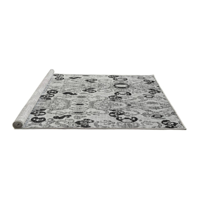 Sideview of Machine Washable Oriental Gray Modern Rug, wshabs4143gry