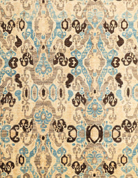 Machine Washable Abstract Dark Almond Brown Rug, wshabs4143