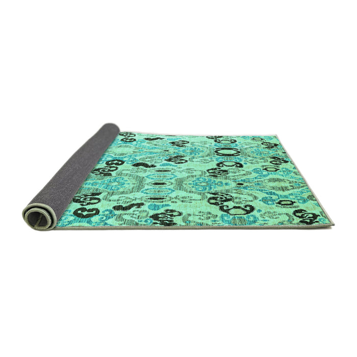 Sideview of Oriental Turquoise Modern Rug, abs4143turq