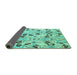 Sideview of Oriental Turquoise Modern Rug, abs4143turq