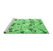 Sideview of Machine Washable Oriental Emerald Green Modern Area Rugs, wshabs4143emgrn