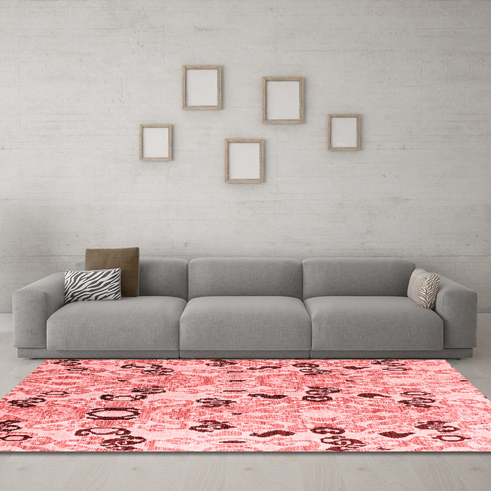 Modern Red Washable Rugs