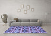 Machine Washable Oriental Blue Modern Rug in a Living Room, wshabs4144blu