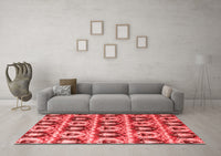 Machine Washable Oriental Red Modern Rug, wshabs4144red