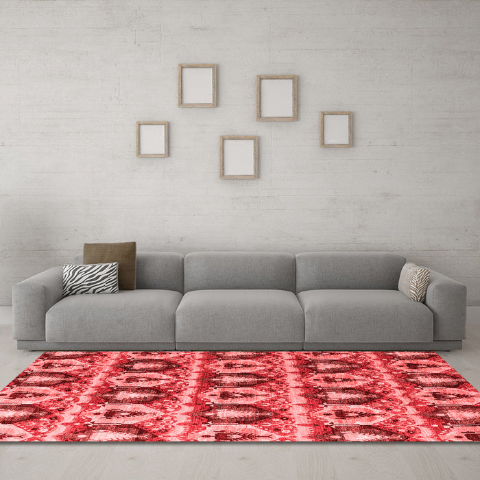 Modern Red Washable Rugs