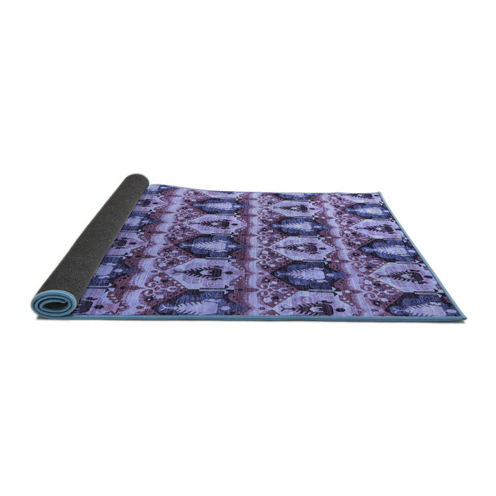 Sideview of Oriental Blue Modern Rug, abs4144blu