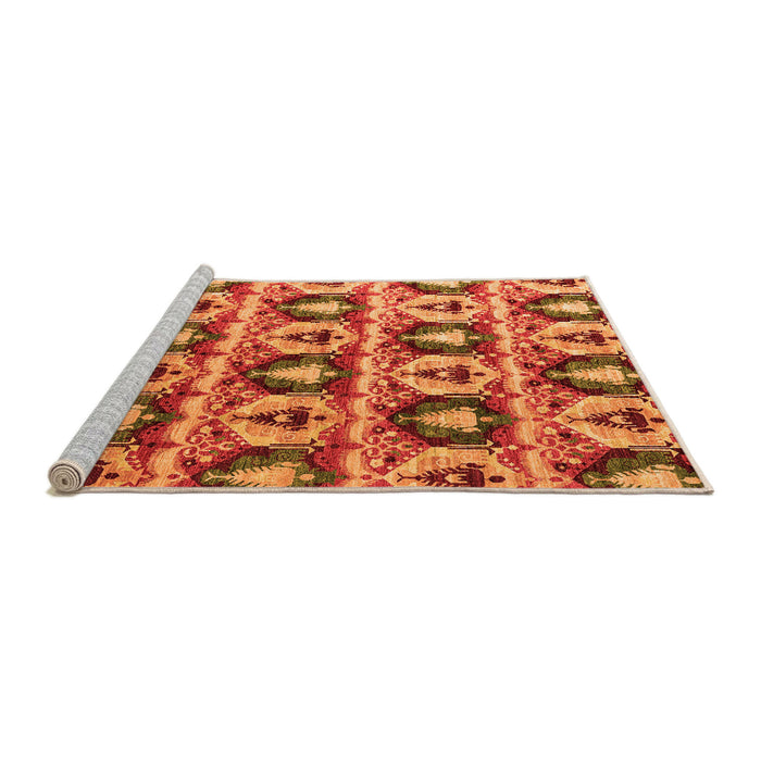Sideview of Machine Washable Oriental Orange Modern Area Rugs, wshabs4144org