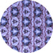 Round Oriental Blue Modern Rug, abs4144blu