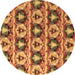 Round Oriental Brown Modern Rug, abs4144brn