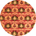 Round Oriental Orange Modern Rug, abs4144org