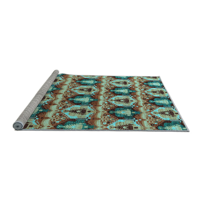 Sideview of Machine Washable Oriental Light Blue Modern Rug, wshabs4144lblu