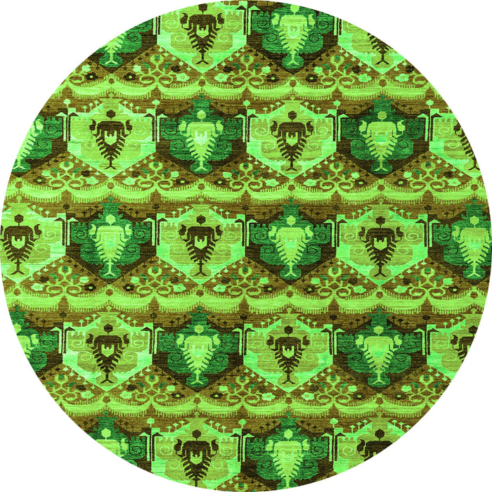 Round Oriental Green Modern Rug, abs4144grn